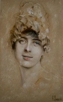 弗朗茨 馮 倫巴赫 Portrait of a young woman 弗朗茨 馮 倫巴赫 Portrait of a young woman